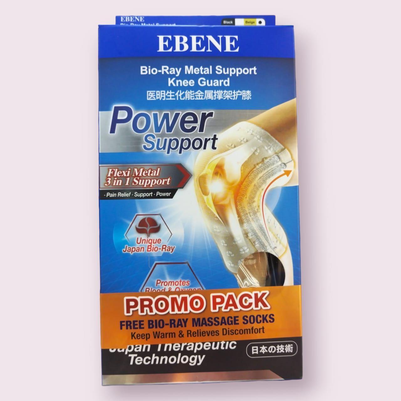 Ebene Bio-Ray Metal Power Support Knee Guard w Socks S,L,XL