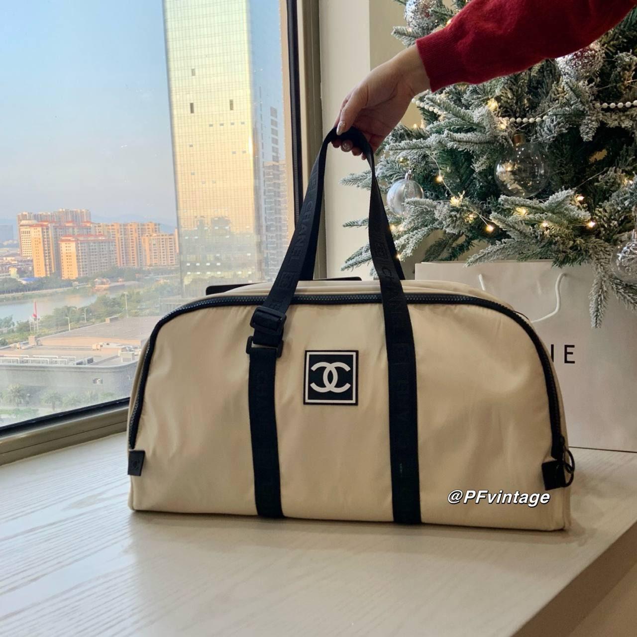 Chanel赠品包🎁米白色中古方标旅行袋