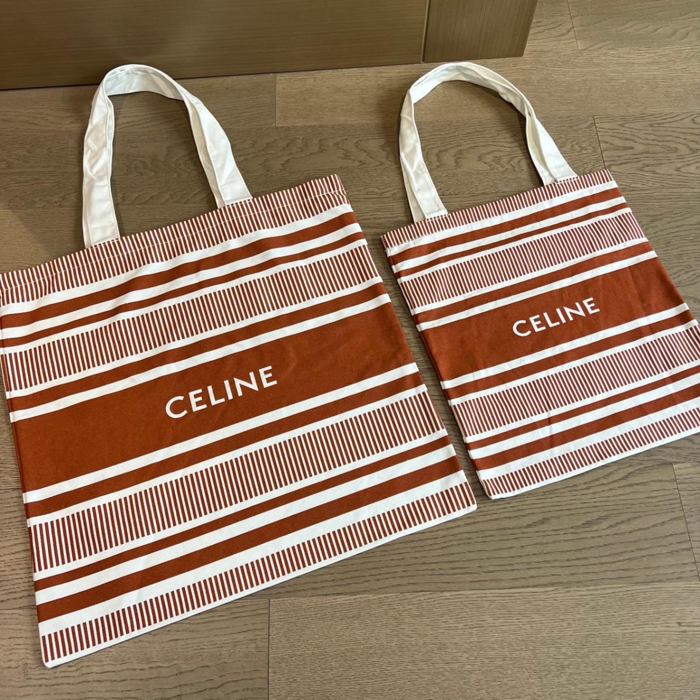 Celine 条纹元素帆布袋