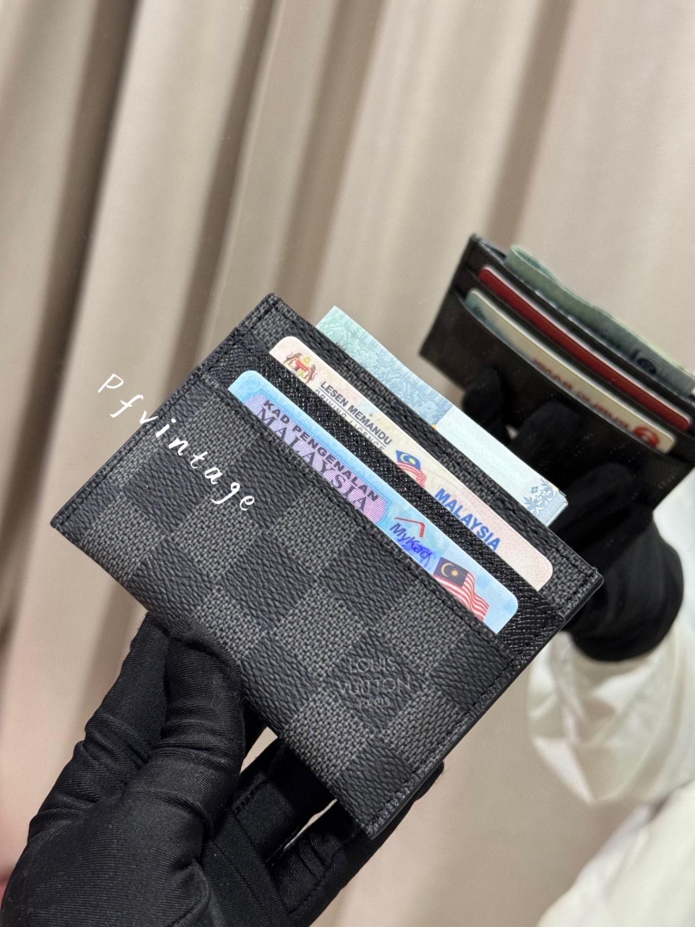 Lv拆包 棋盘格卡包Card Holders