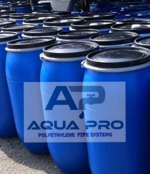 220L Blue Drum WIth Cover Lid & Lock / Tong Drum Biru Secondhand