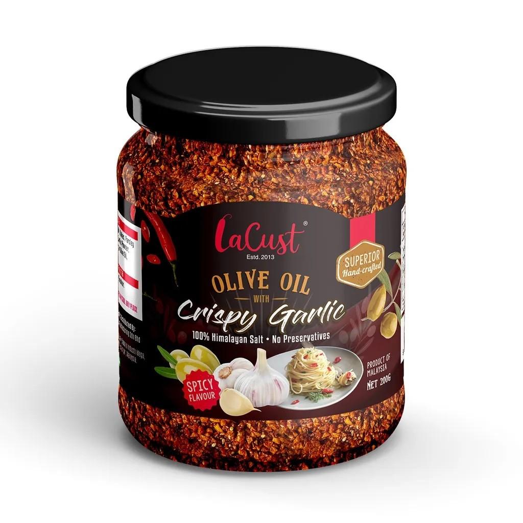 Spicy Crispy Garlic 200G | with Extra Virgin Olive Oil