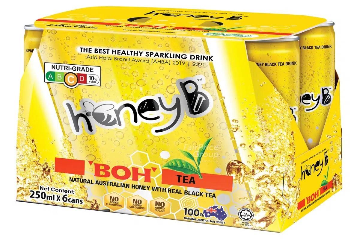 E01. Honey B 'BOH TEA' Sparking Drink - 蜂蜜气泡饮品'BOH TEH'口味 (250ml x 6cans)