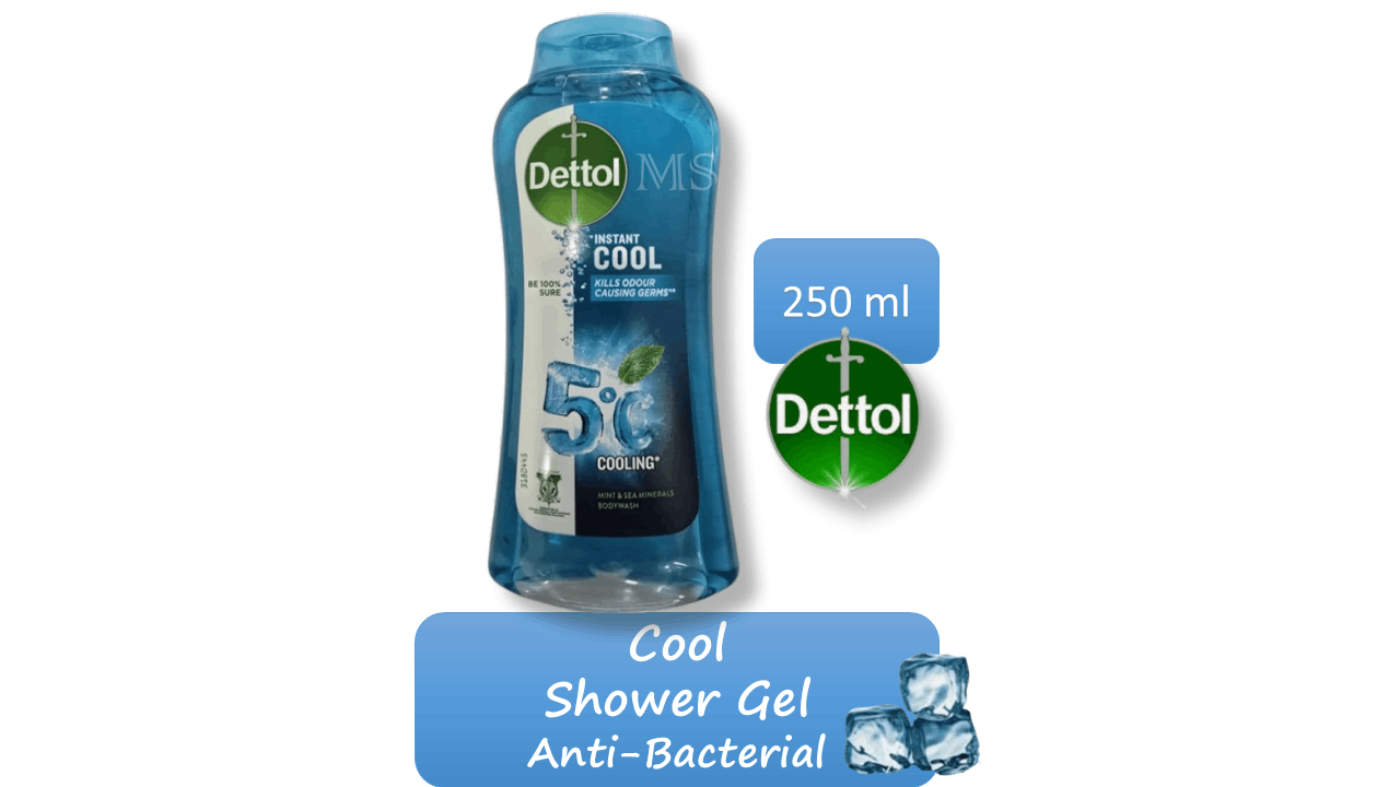 Dettol Anti-Bacterial Body Wash/Body Shampoo/Shower Gel-Cool-Syampu Badan-沐浴露 (250ml)