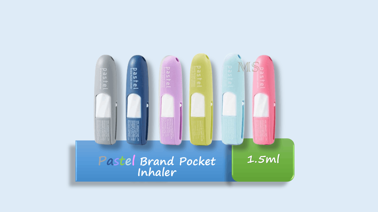 Pastel Brand Pocket Inhaler Thailand-portable type/hand strap/neck lanyard(Random colour)Pelegakan Hidung Tersumbat Poket-泰國口袋通鼻塞 (1.5ml)