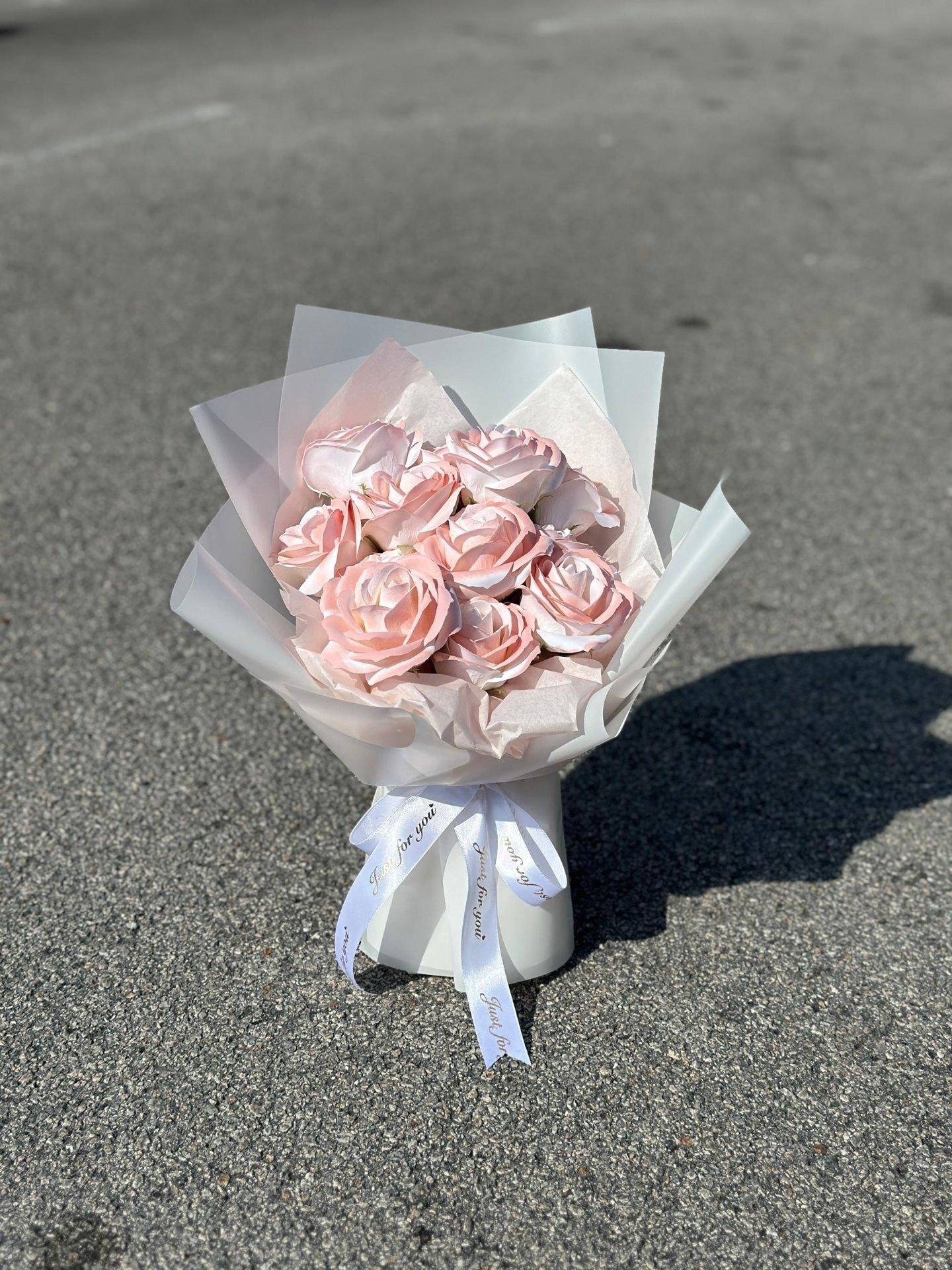 浅变色粉色香皂玫瑰花束 💐