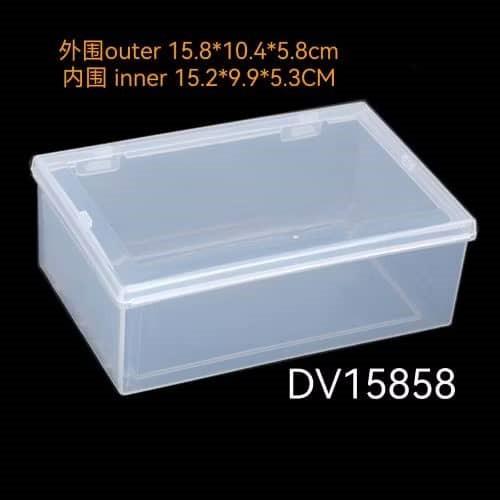 DV15858 Rectangular Translucent PP Plastic Parts Accessories Packaging Box With Lid长方形半透明PP塑料有盖零件配件包装盒