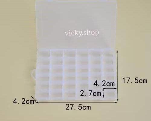 DV20036 Detachable 36 grid transparent plastic box jewelry electric beads component finishing box可拆36格透明塑料盒首饰电珠子元器件整理盒
