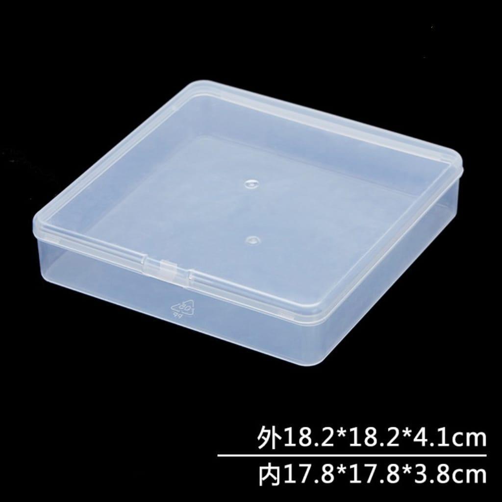 DV13040tool plastic box工具塑料盒子透明塑料零件盒有带盖单格元件盒收纳盒储物 盒正方形