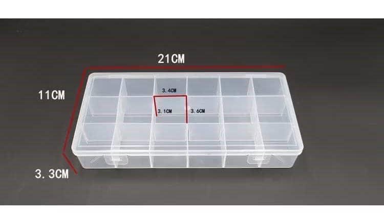 DV20118 Kotak plastik 18petak Small 18 grid partially detachable transparent plastic storage box小号18格部分可拆卸透明塑料收纳盒