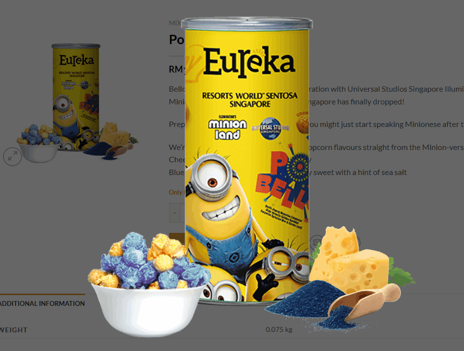 【Eureka 爆谷系列】 -限定創意系列 (罐裝 70g) Pop-A-Bello Popcorn