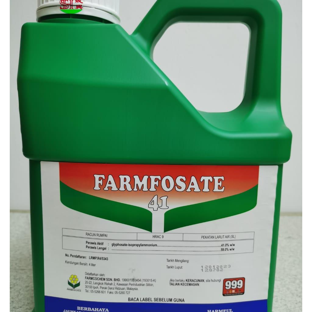 4L Farmfosate 41 Racun Rumput Tahan Lama Racun Kampung / Racun Batas (Sama Dengan Ecomax / Ken Up)