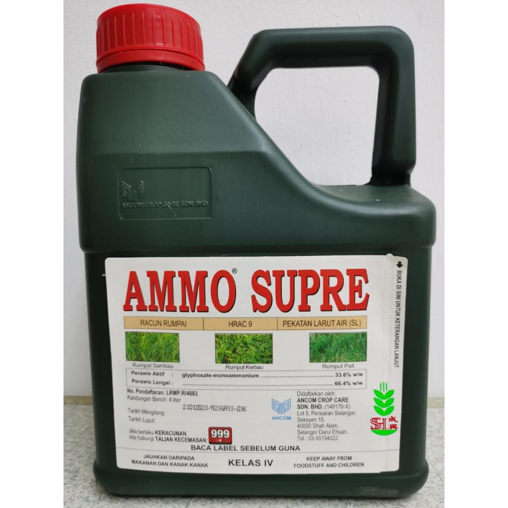 Ancom Ammo supre 4L (Racun Rumpai /Herbicide)(Glyphosate Monoammonium 33.6%)