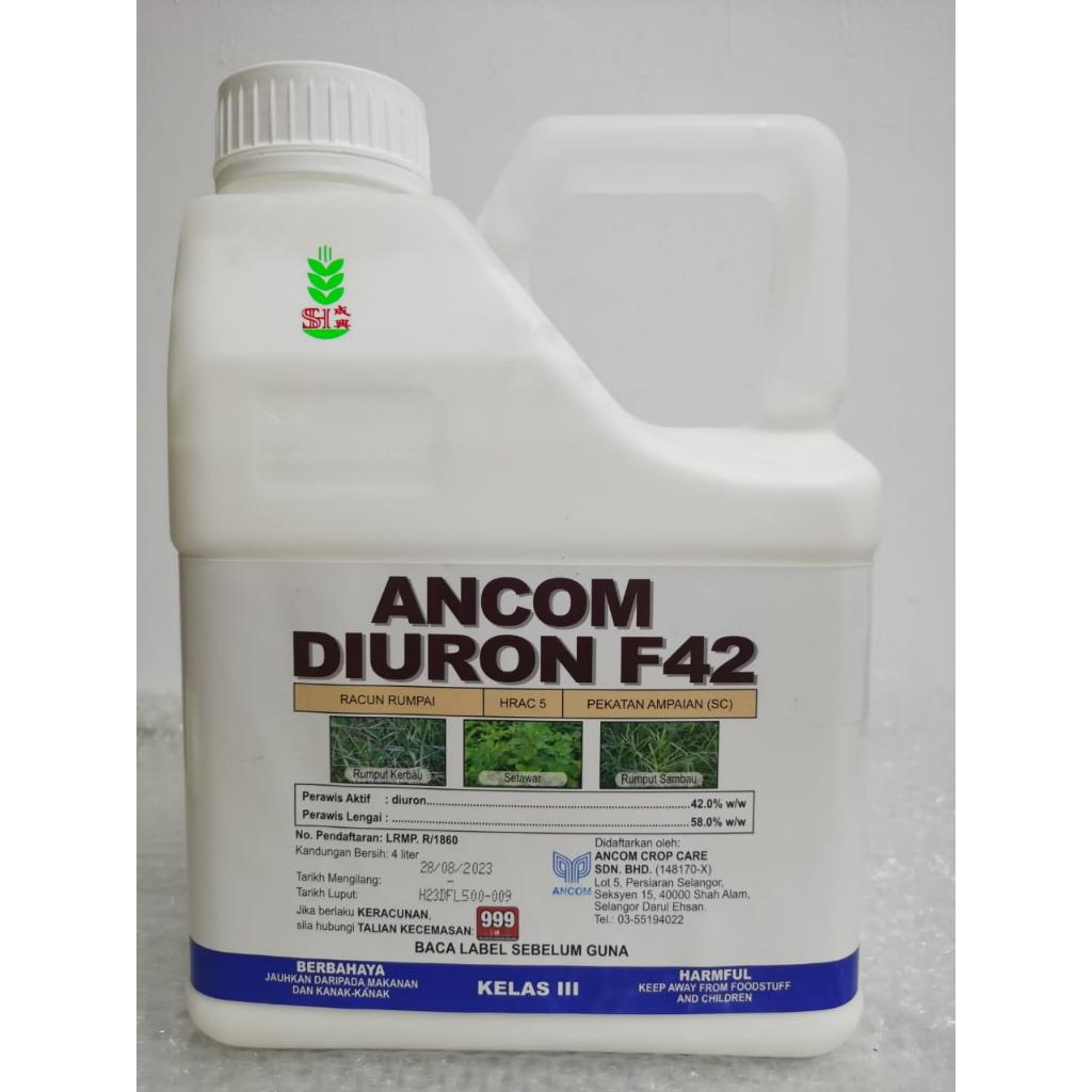 4L Ancom Diuron F42  diuron 42.0% / Racun Rumput Sambau Darat / Rumput Degil / Sambau Kepala Besar