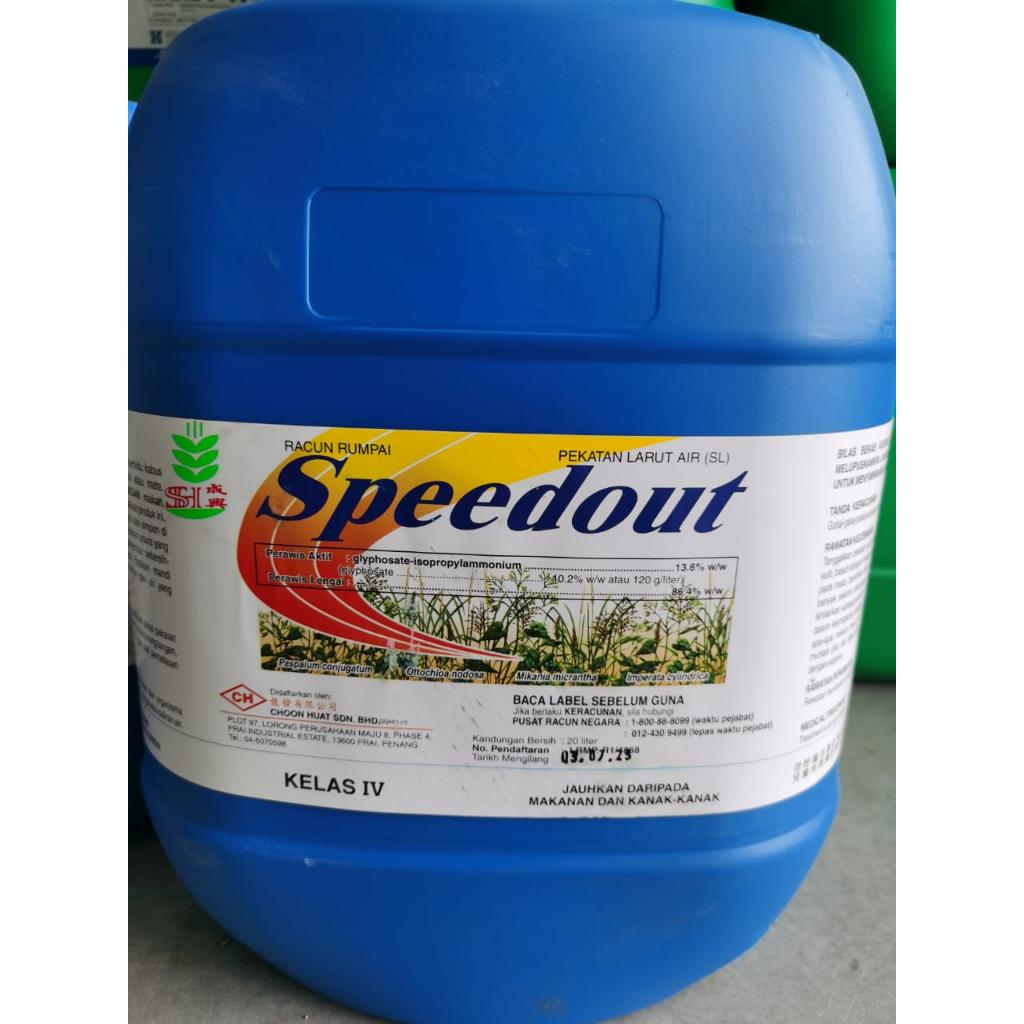 20L CH Speedout Glyphosate 13.6% /Racun Rumput Lalang /Complete/Ken-Star/Sekali/Mawah/Select/CMC Phosate 136