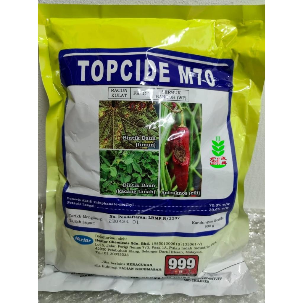 500gm Hextar Topcide M70 Serbuk Bancuh WP Wettable Powder Thiophanate Methyl 70% Kulat Bintik Daun Antraknos Cili