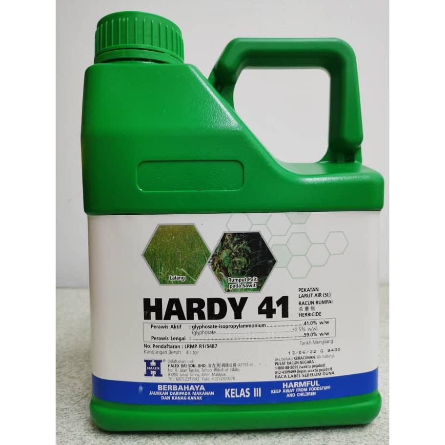 4L Halex HARDY 41 (Sama Dengan Ecomax/Typhoon) Racun Rumput Lalang/Rumpai/Glyphosate41%
