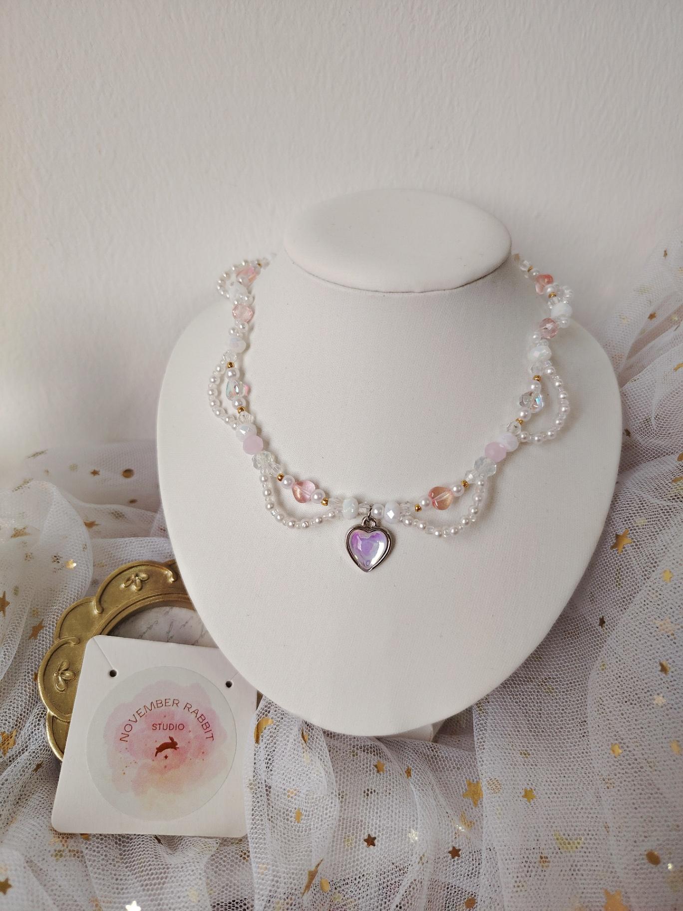 ⁺₊˚⊹ᰔ 粉色甜心项链💗 Pink Conquette Necklace💗