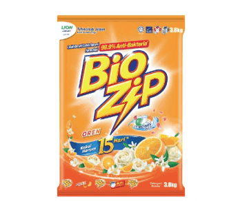BIOZIP 3.8KG-POWDER DETERGENT OREN
