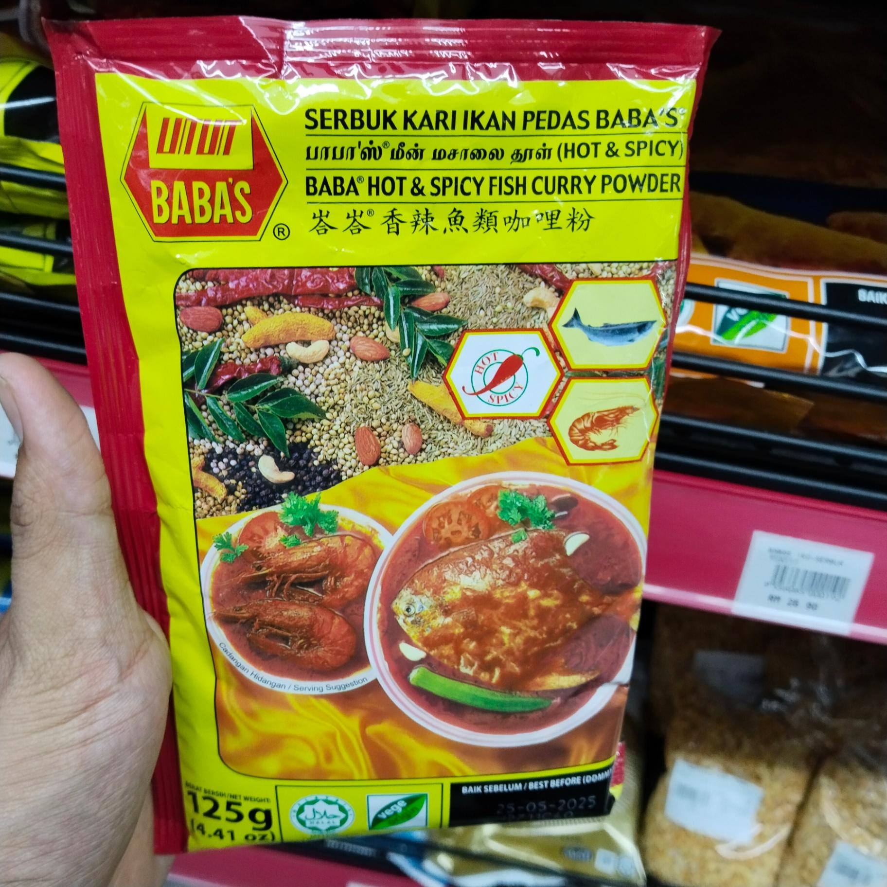 BABAS 125G-SERBUK HOT & SPICY KARI IKAN