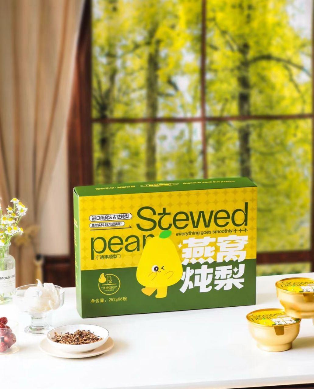桂花 、 橙皮 燕窝炖梨