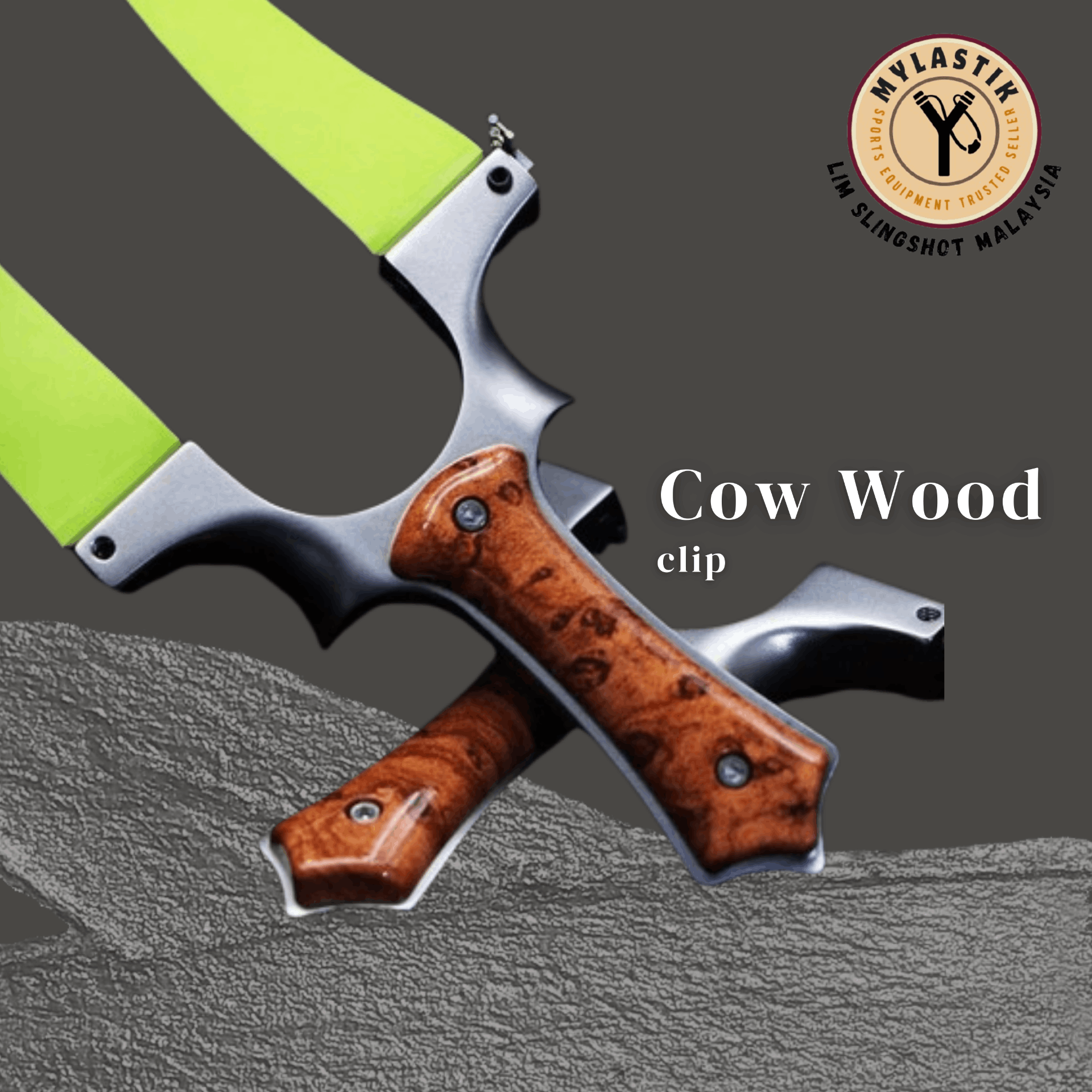 Cow Wood Clip Full Stainless Steel Slingshot 8020MM 9025MM