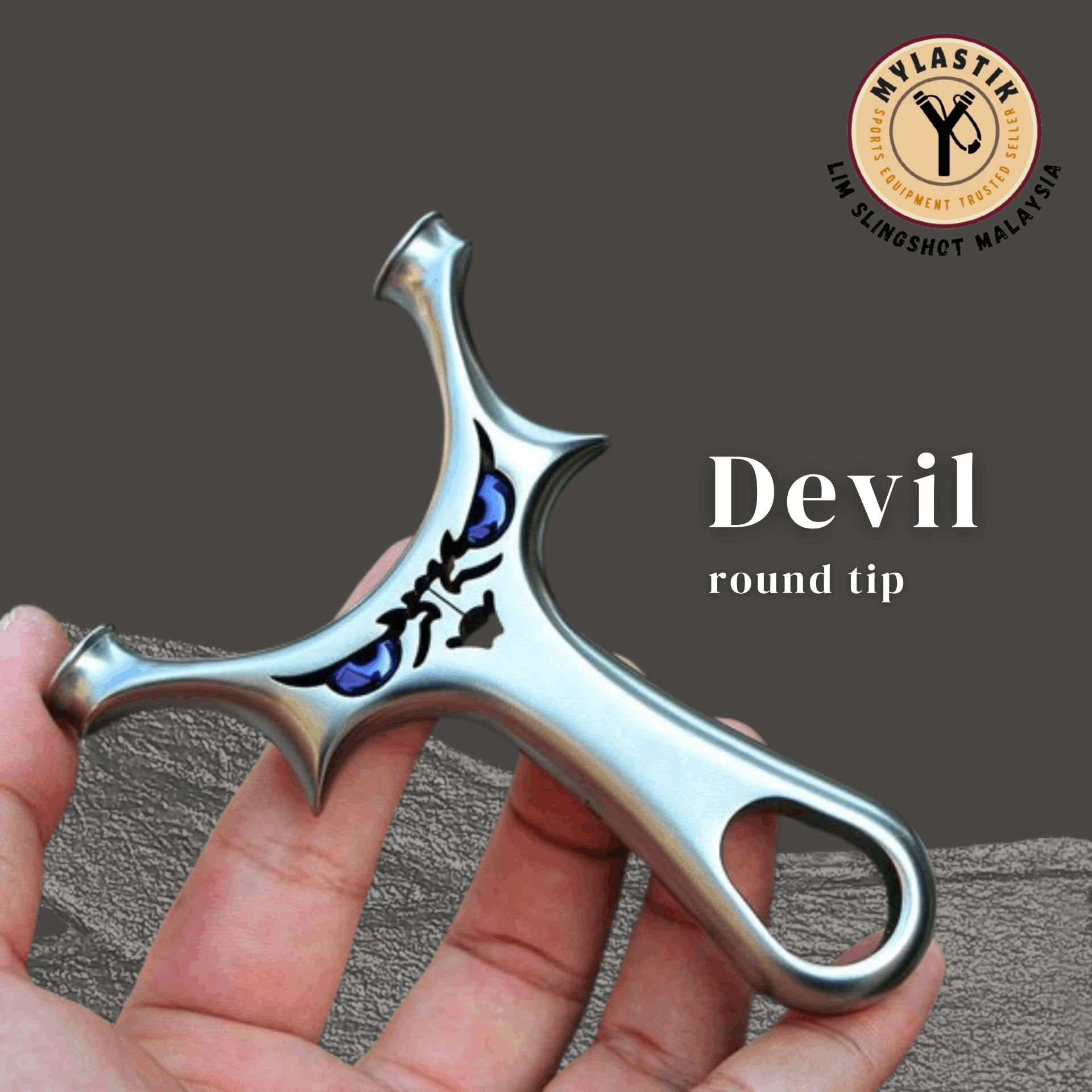 Devil Round Tip Full Stainless Steel Slingshot 8014MM 8514MM