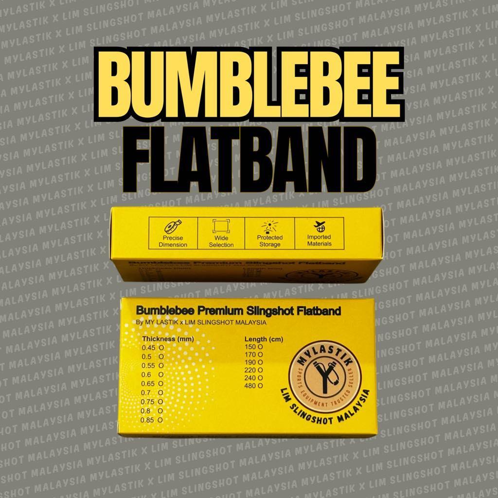 (1 Box 10 Pcs) BumbleBee Premium Slingshot Flatband by MY LASTIK x LIM SLINGSHOT MALAYSIA