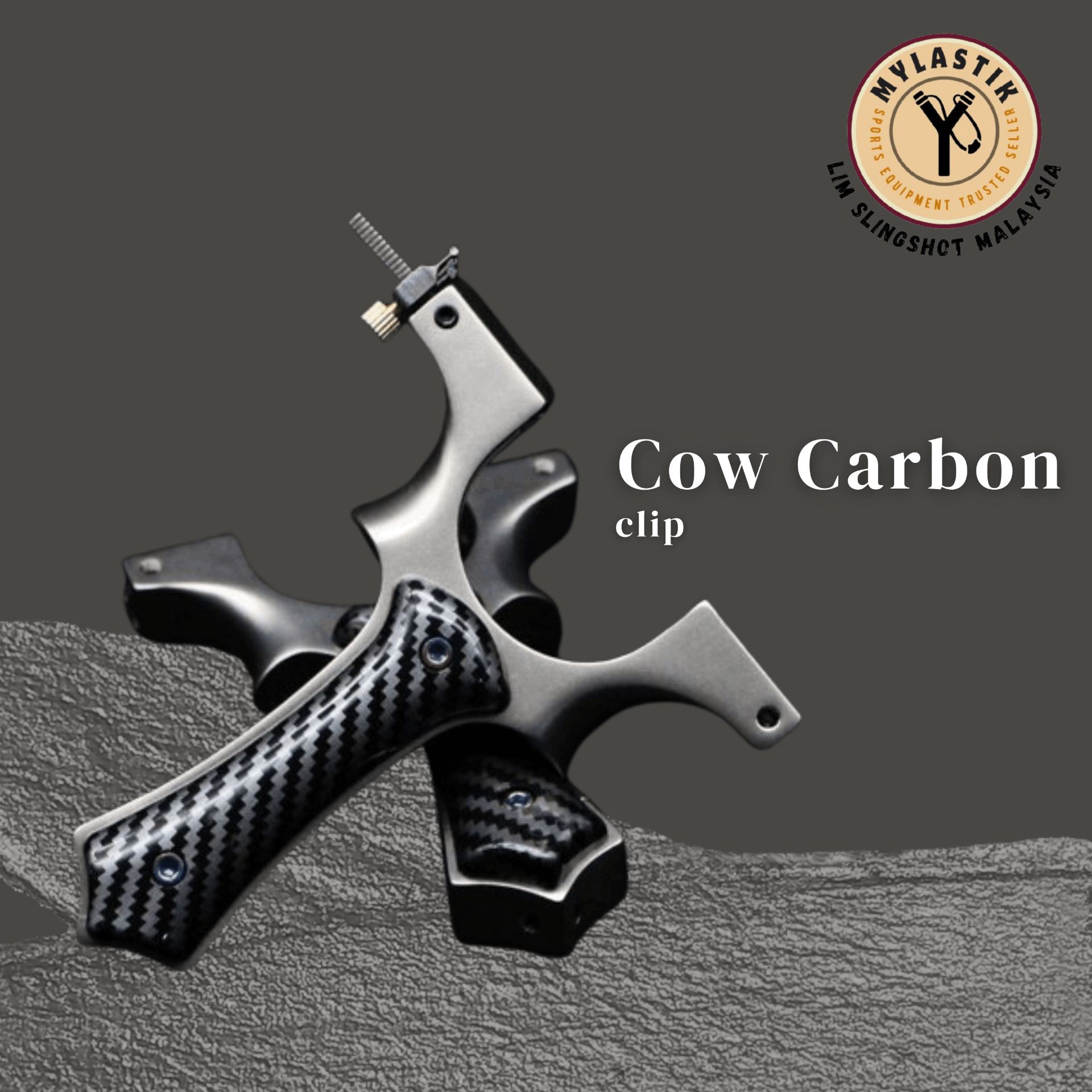 Cow Carbon Clip Full Stainless Steel Slingshot 8020MM 9025MM