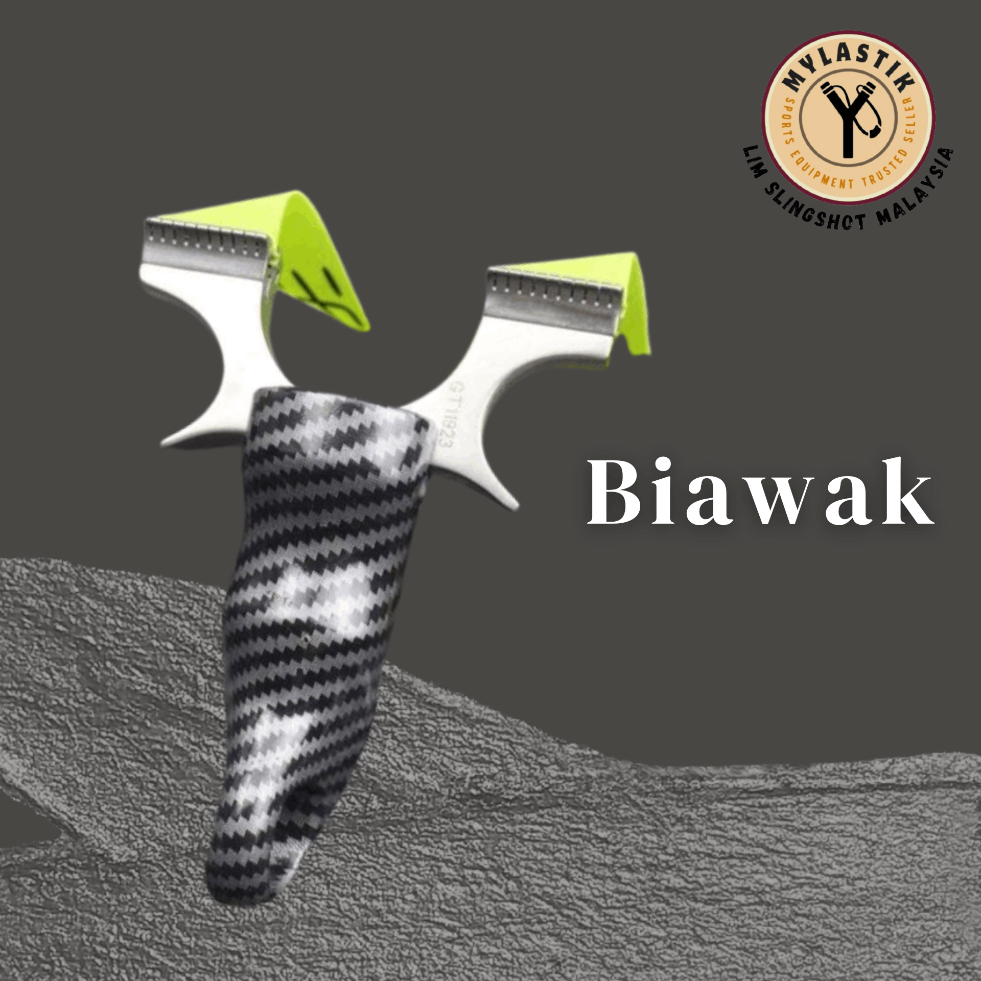 Biawak Stainless Steel Polycarbonate Slingshot 9025MM