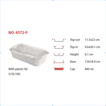 STAR PRODUCTS ALUMINIUM CONTAINER WITH LID 4572-P - 5PCS