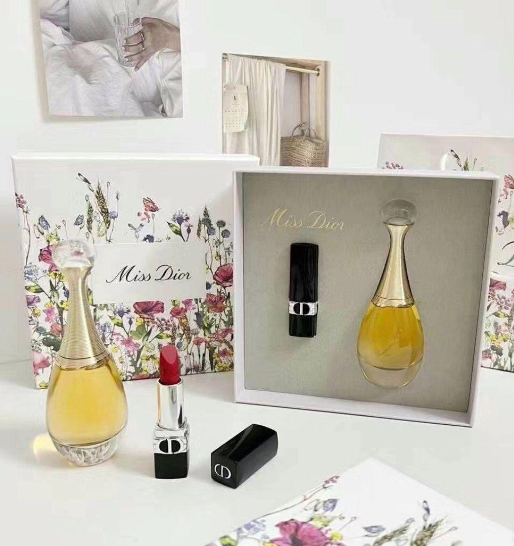 Miss Dior set  Dior jadore edp 50ml + Rouge Dior lipstick matte #999 (with paper bag)