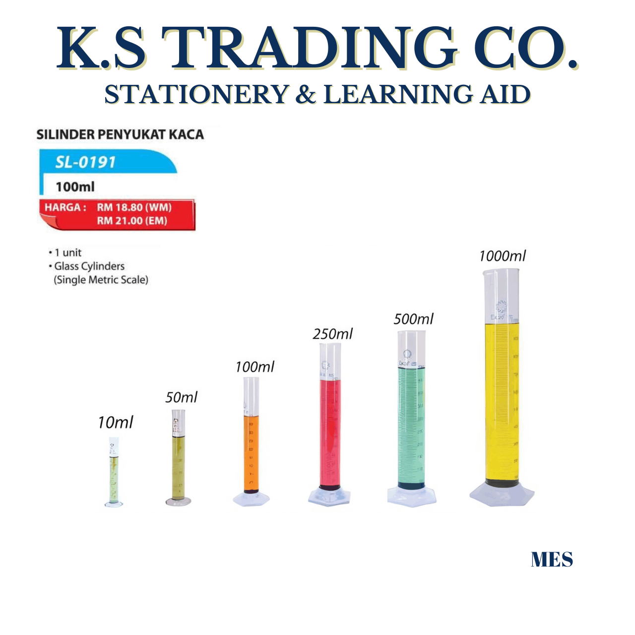 Silinder Penyukat Kaca  100ml [SL-0191]