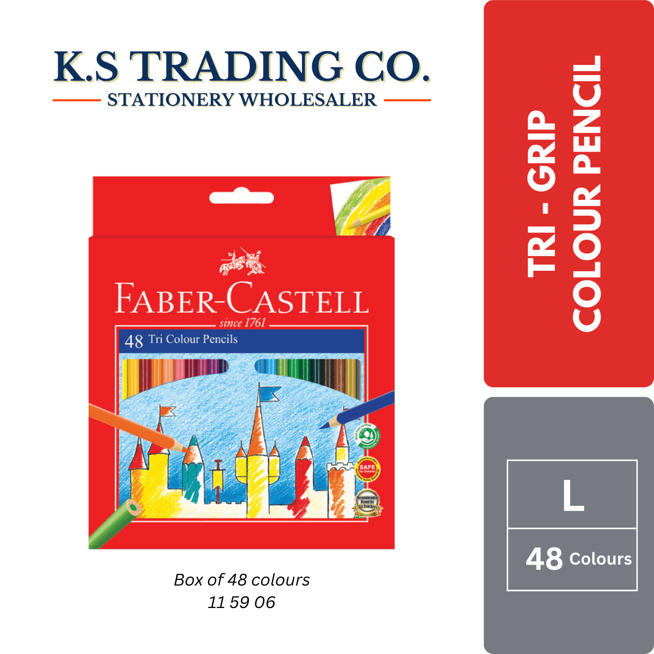 Faber-Castell Tri-Colour Pencils 48c-L