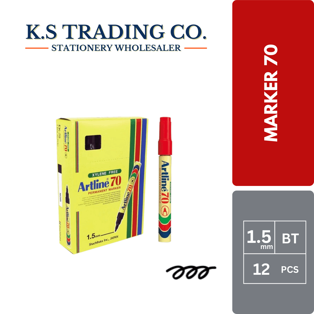 Artline Permanent Marker 70 - Red