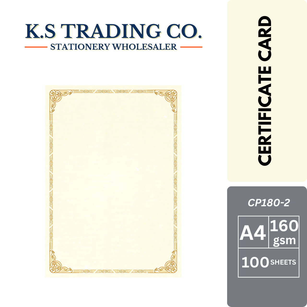 Astar A4 Certificate Card 100'sheets (CP180-2)