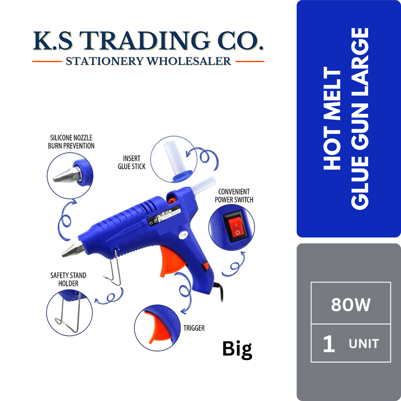 HQ Hot Melt Glue Gun (L) (80W) 50-60HZ AC:110-240V