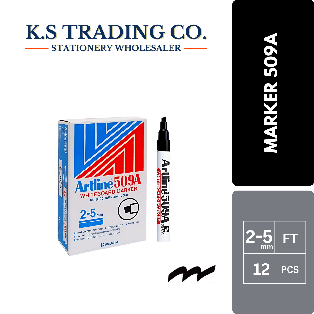 Artline Whiteboard Marker 509A - Black