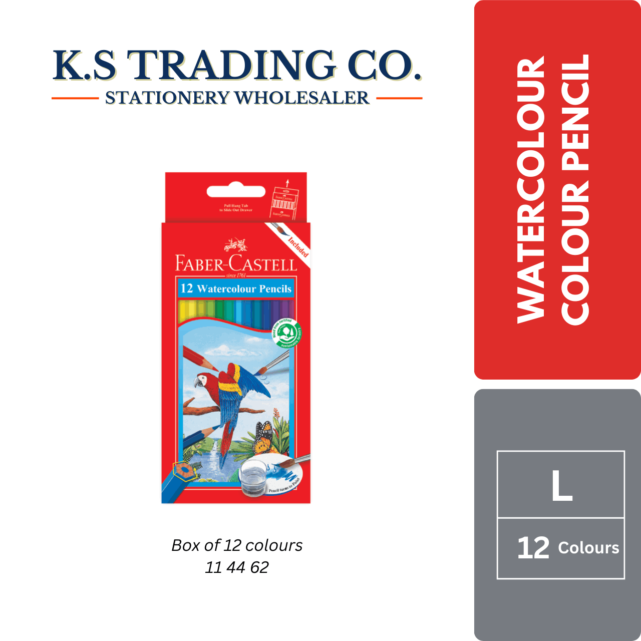 Faber-Castell Watercolour Pencils 12c-L