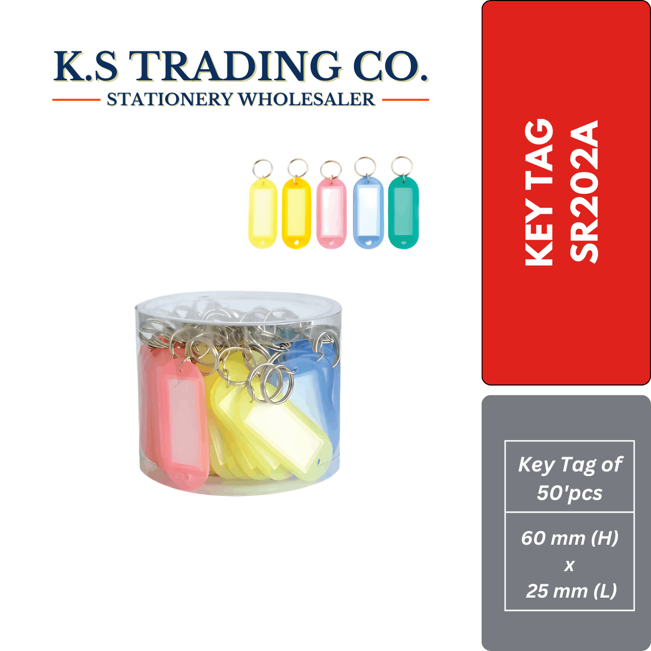 Astar Key Tag 60mmx25mm (Drum of 50'pcs)