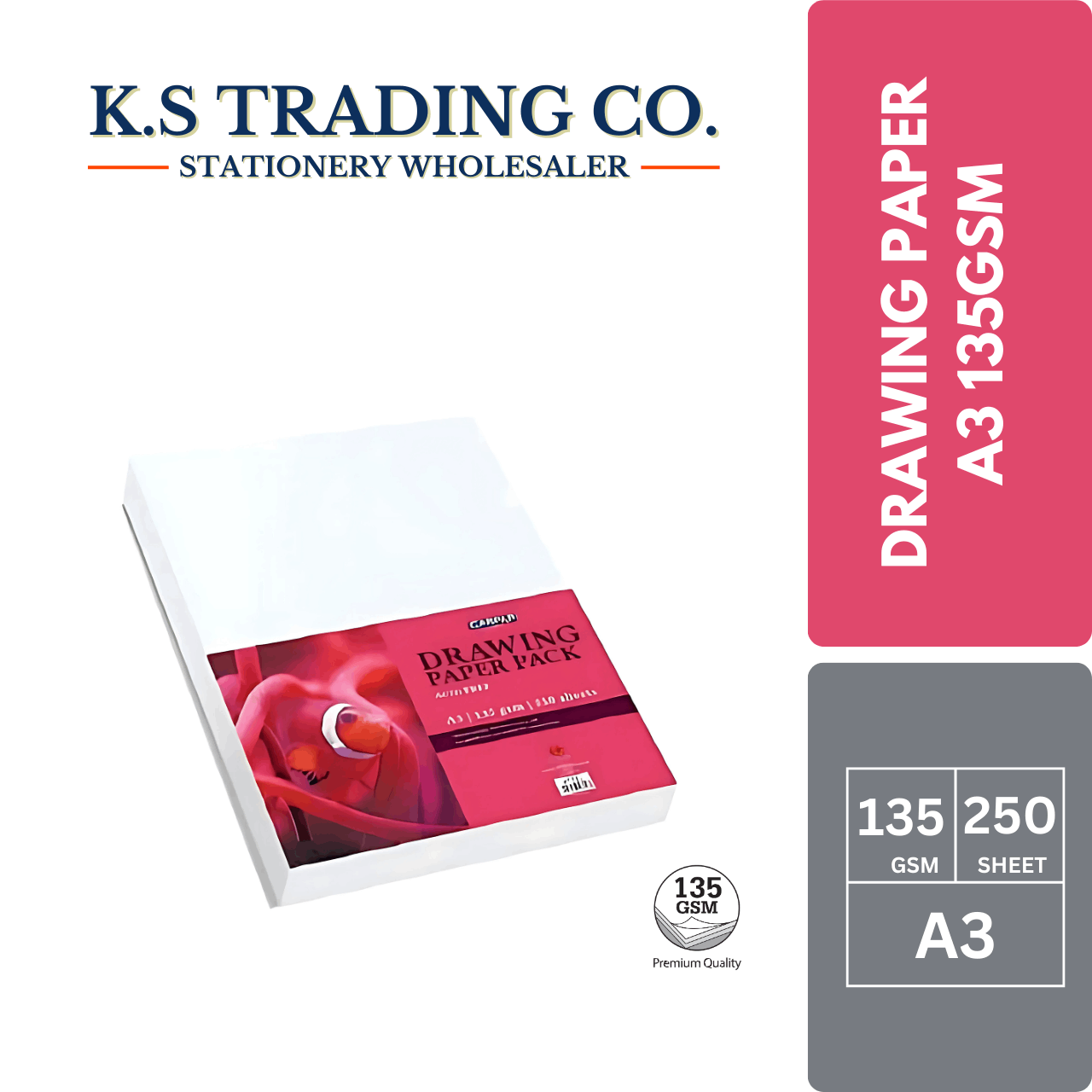 Campap A3 Drawing Paper Pack 250'sheets 135gsm