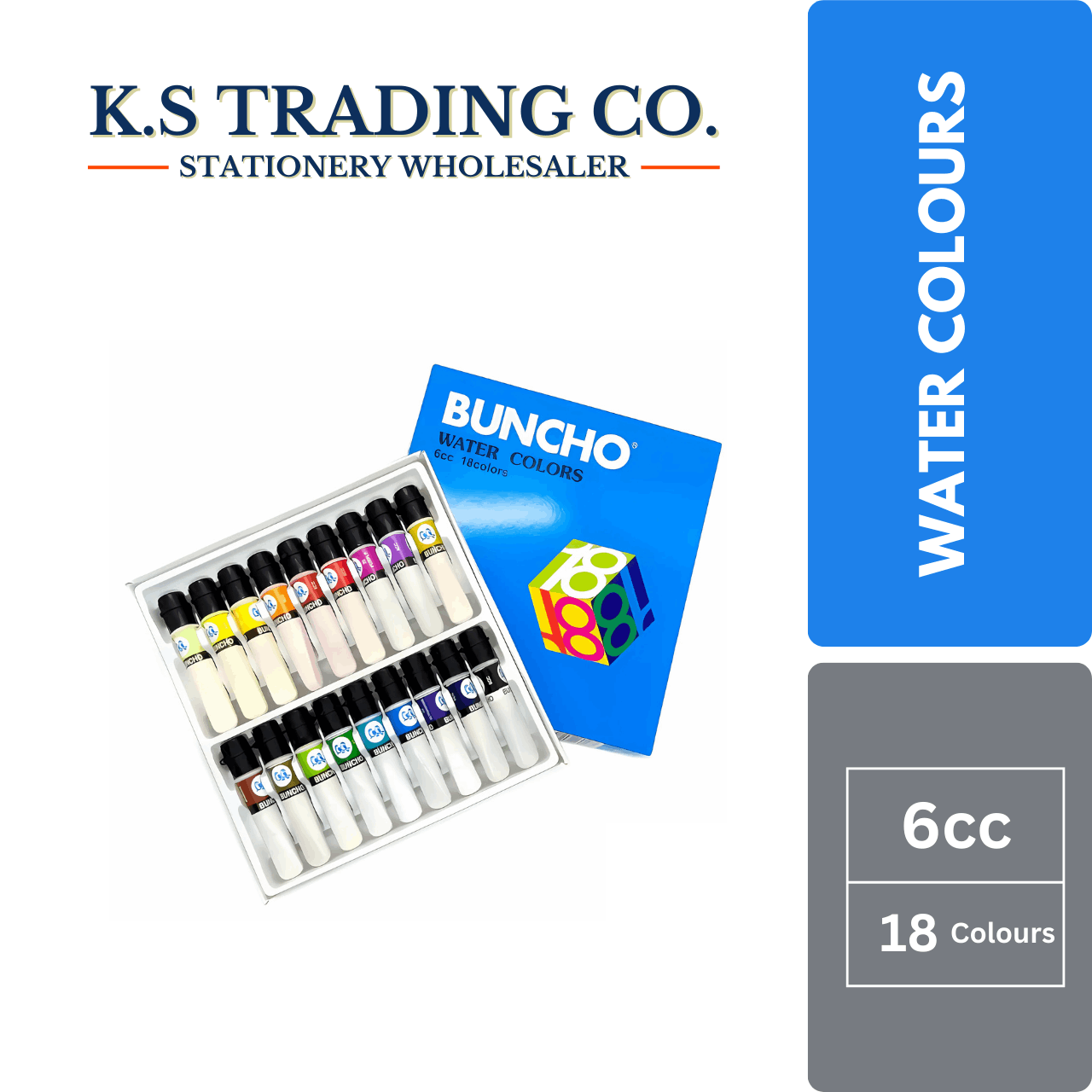 Buncho Water Colour 6cc 18colour