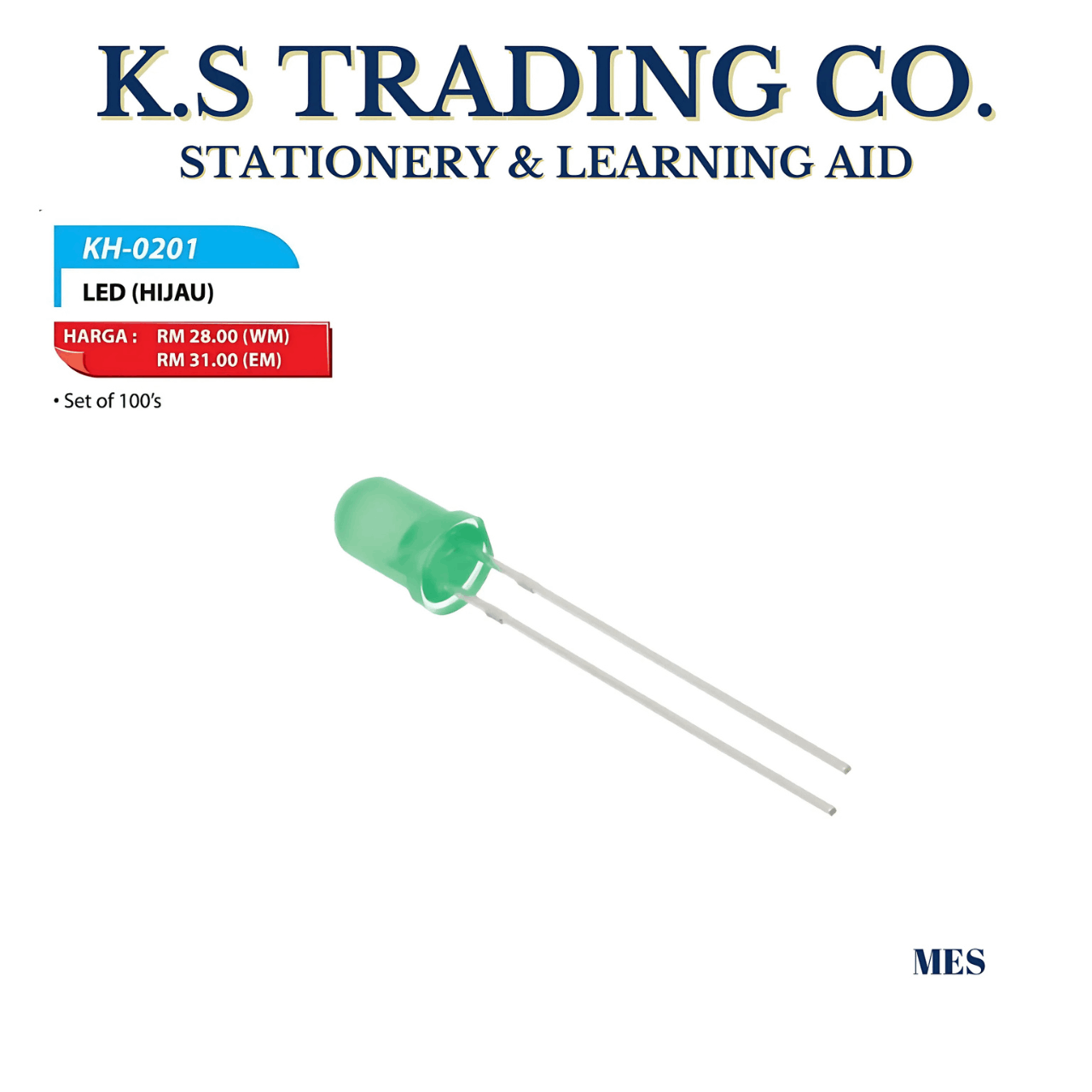 LED Hijau [KH-0201] (Set of 100's)