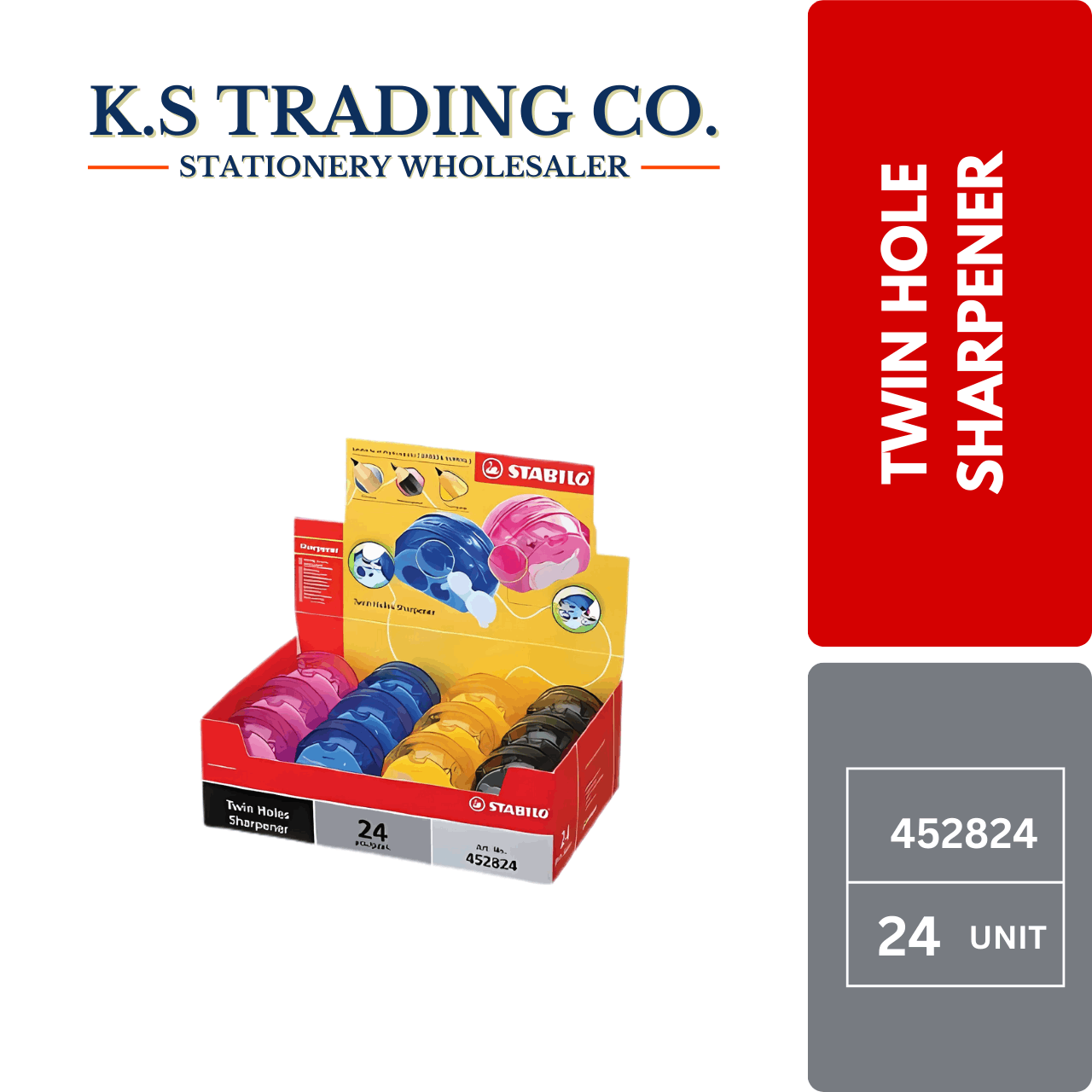 Stabilo Sharpener Twin holes 4528 (Box of 24's)