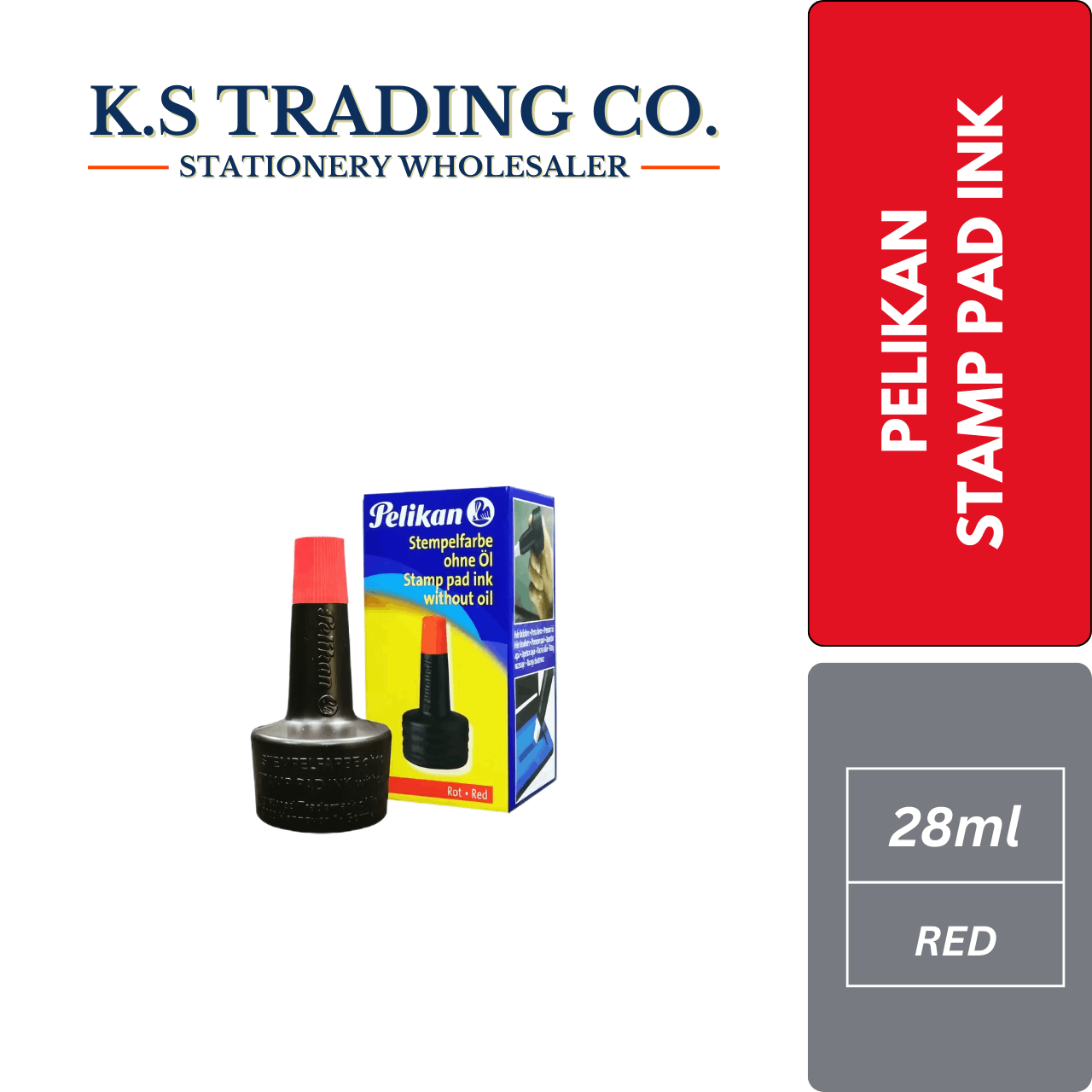 Pelikan Stamp Pad Ink 28ml - Red