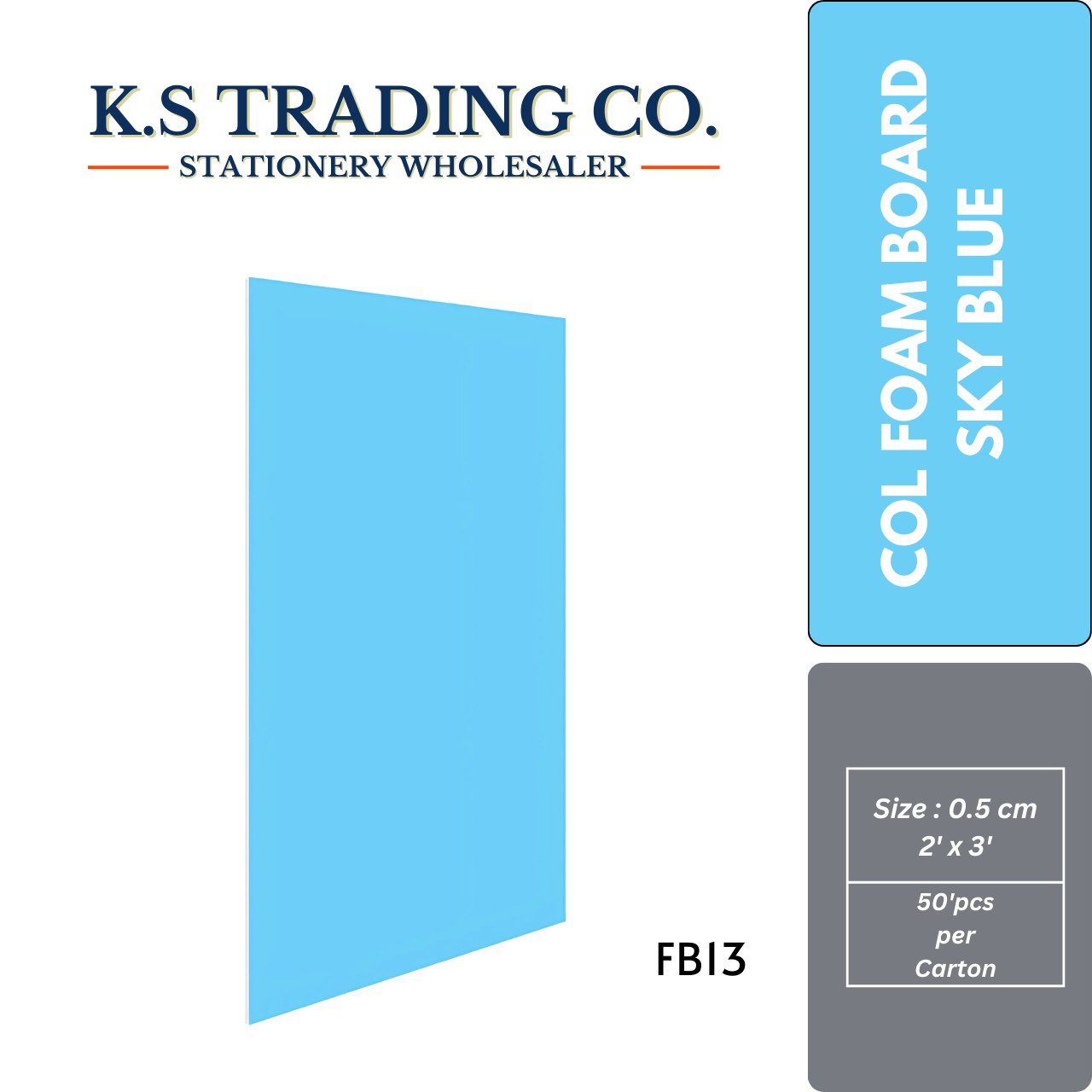 Colour Foam Board Sky Blue FB13