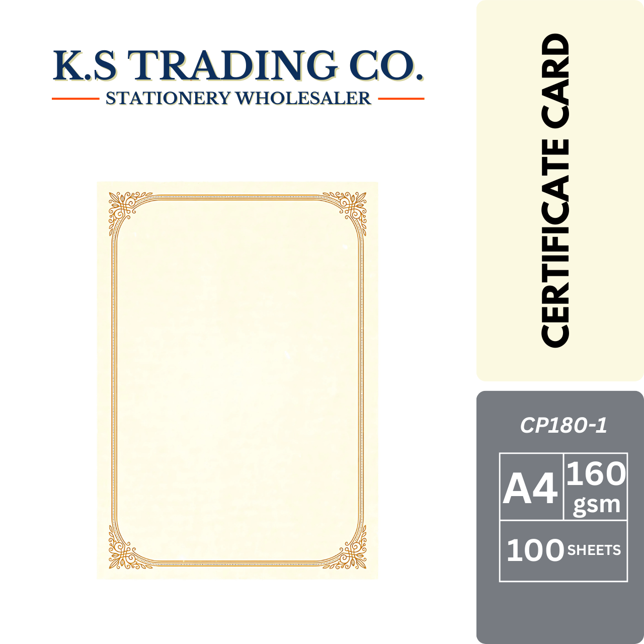 Astar A4 Certificate Card 100'sheets (CP180-1)