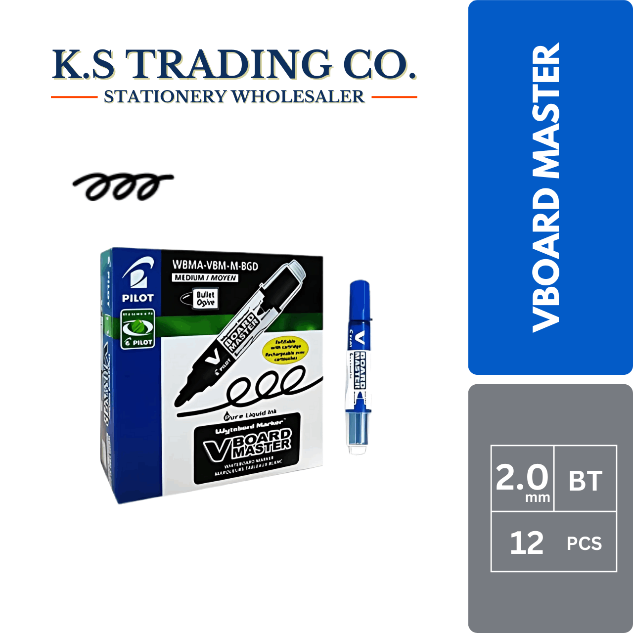 Pilot VBoard Marker Bullet-M - Blue