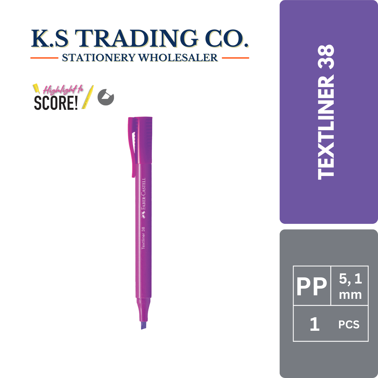 Faber Castell Textliner 38 Flourescent Purple