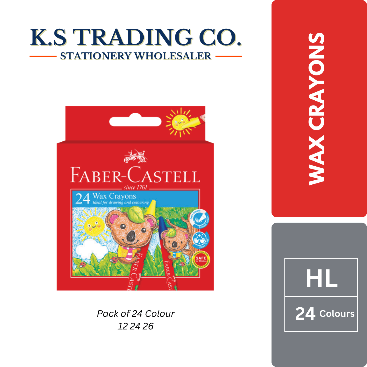 Faber-Castell Wax Crayon - Pack of 24